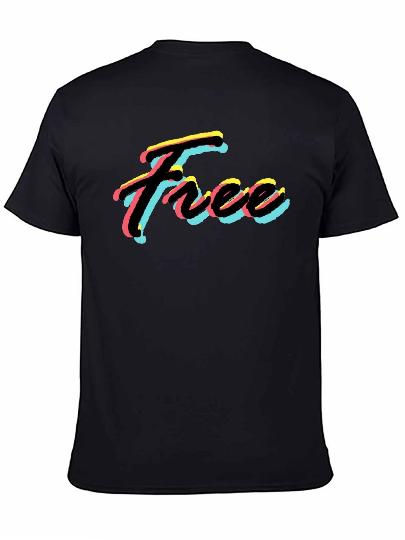 Free Neon Style Black T-Shirt