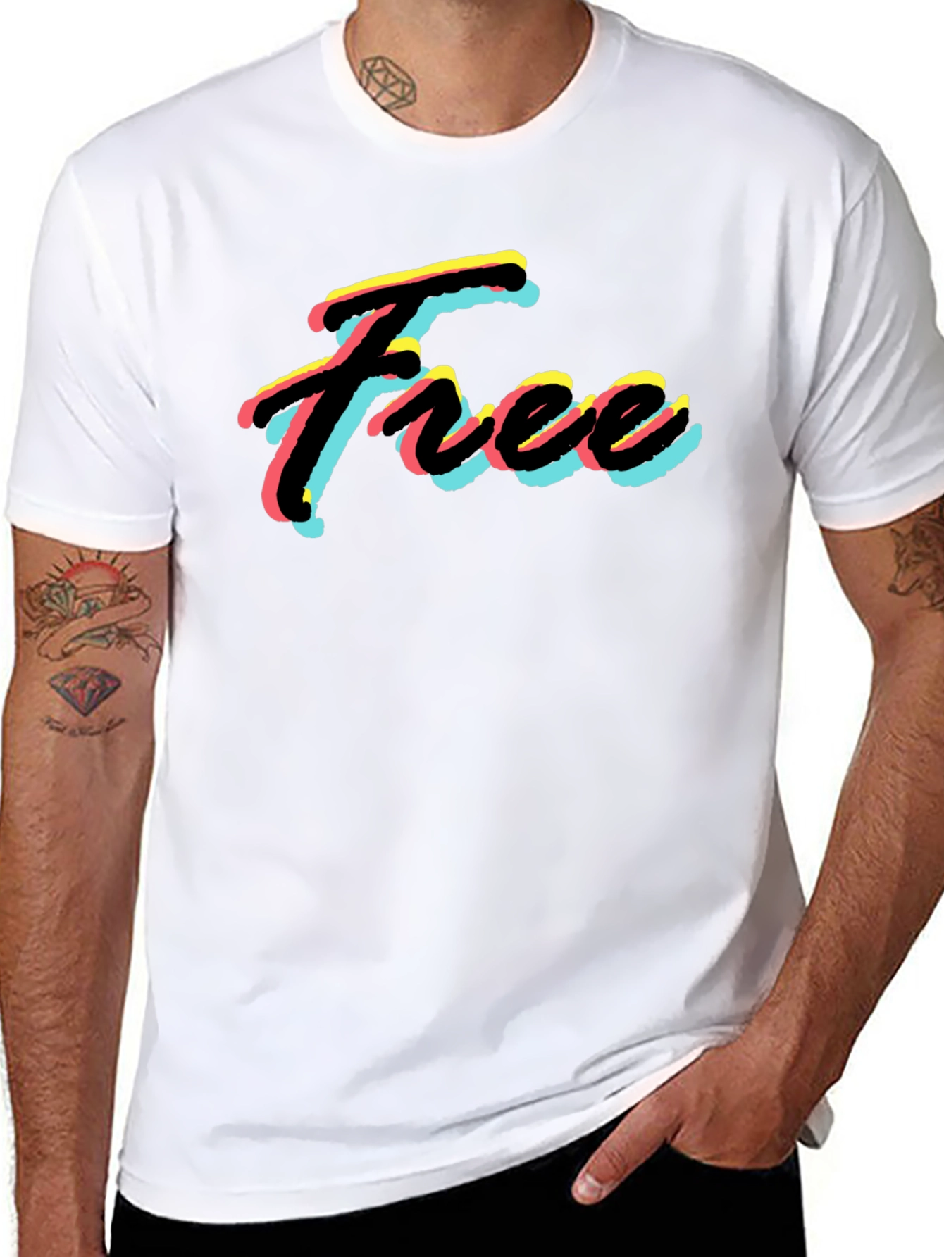 Free Neon Style Black T-Shirt