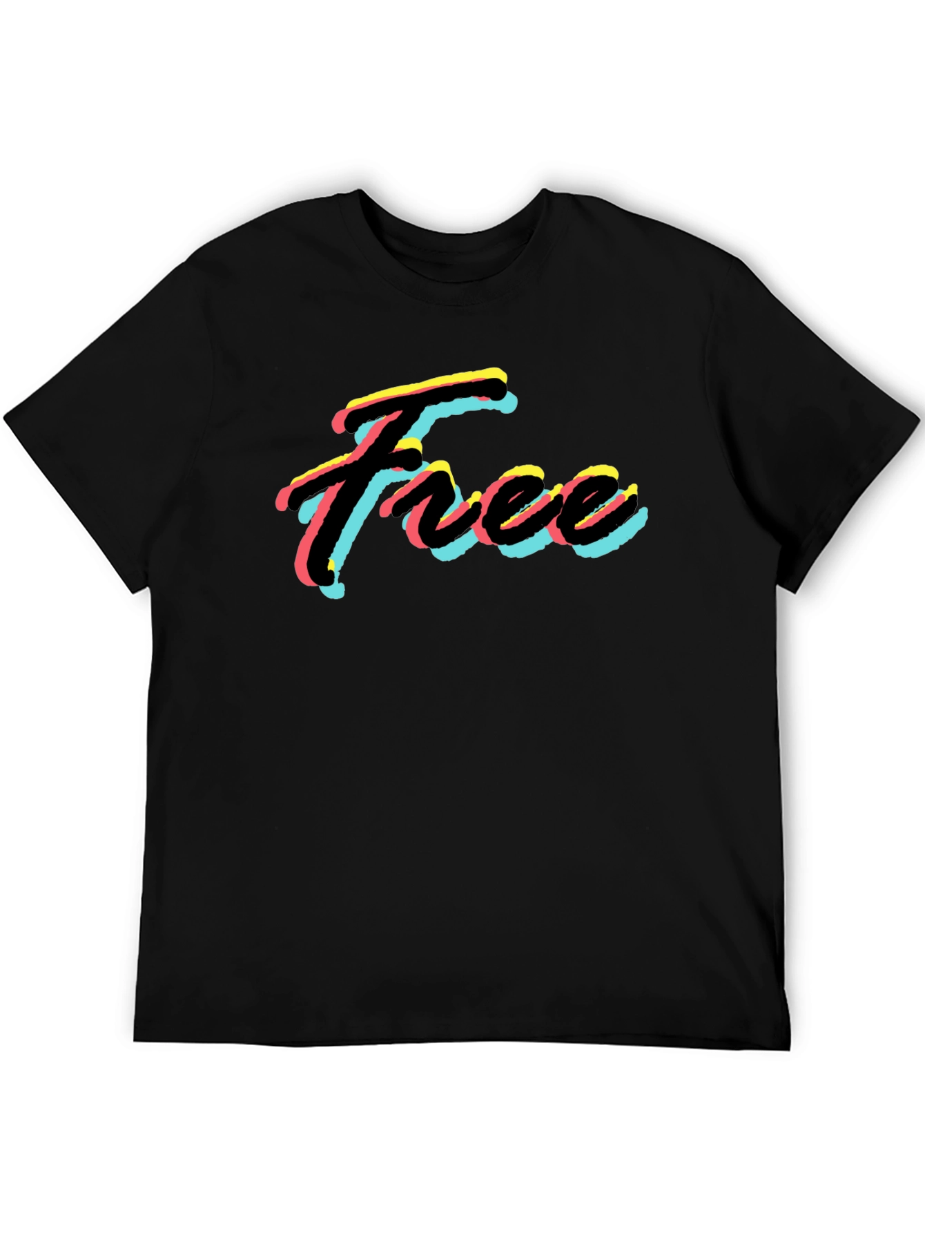 Free Neon Style Black T-Shirt