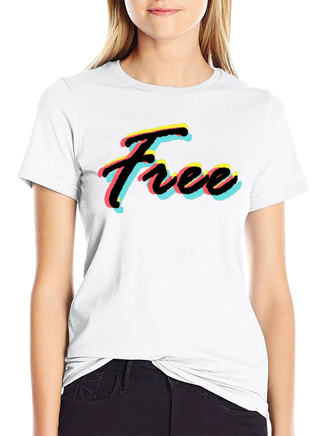 Free Neon Style Black T-Shirt