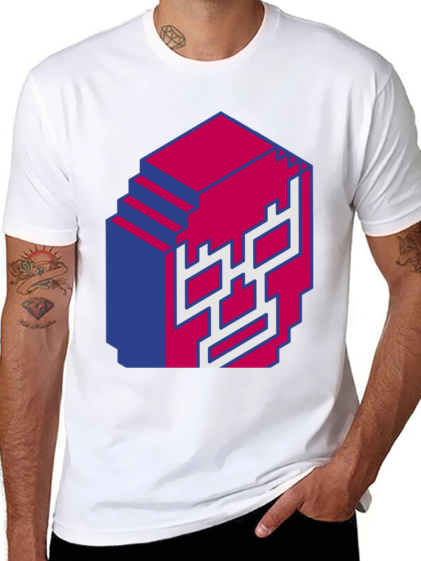 Pixel Skull Graphic Tee - Bold 3D Design