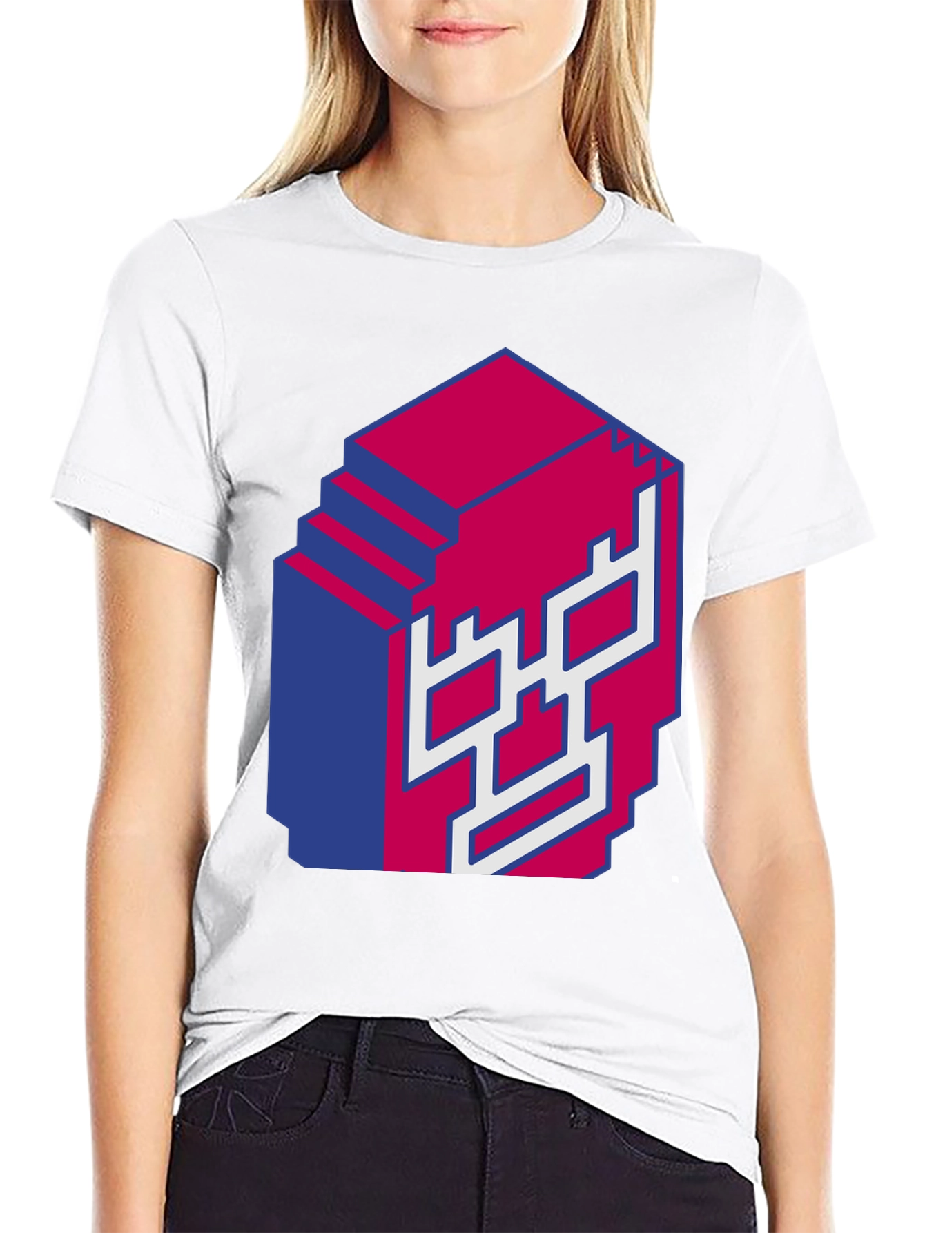 Pixel Skull Graphic Tee - Bold 3D Design