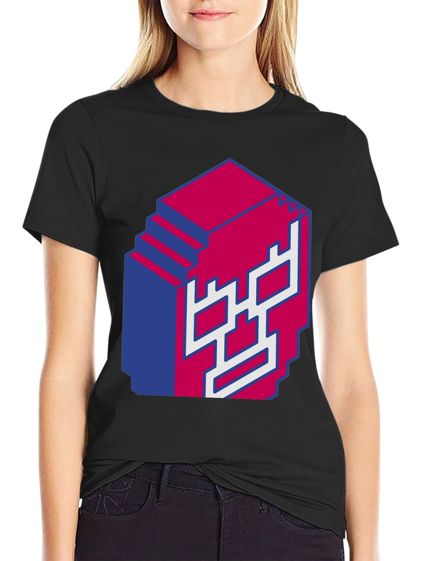 Pixel Skull Graphic Tee - Bold 3D Design