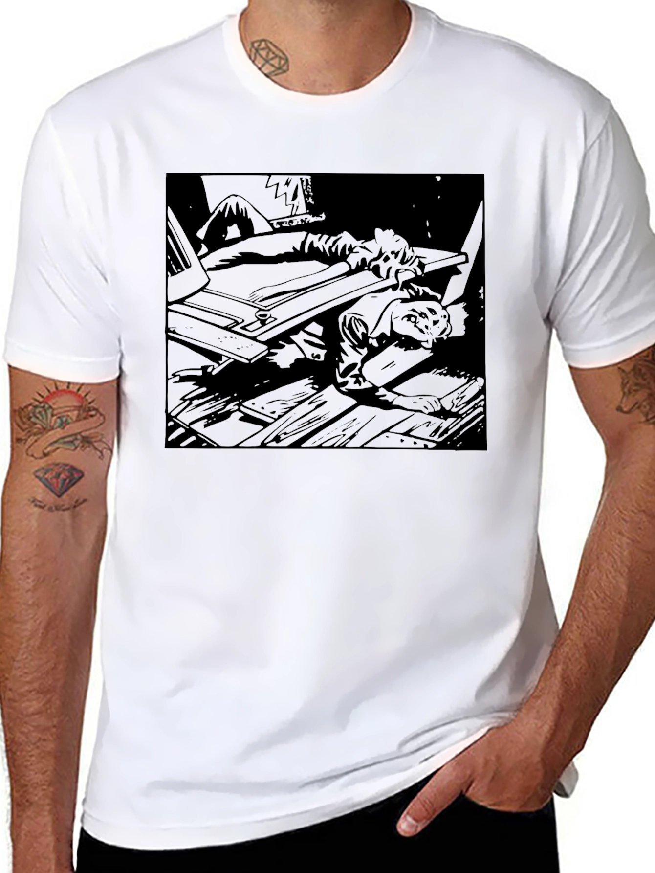Dark Graphic Print Tee - Relaxed Fit