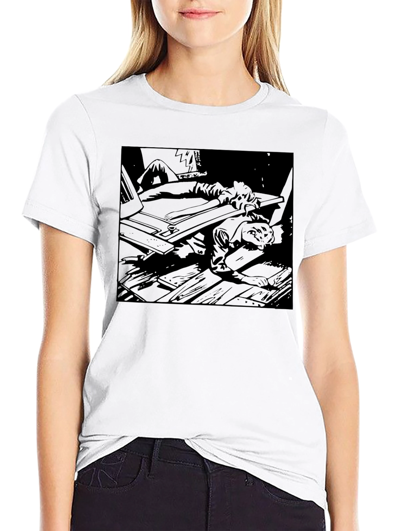 Dark Graphic Print Tee - Relaxed Fit