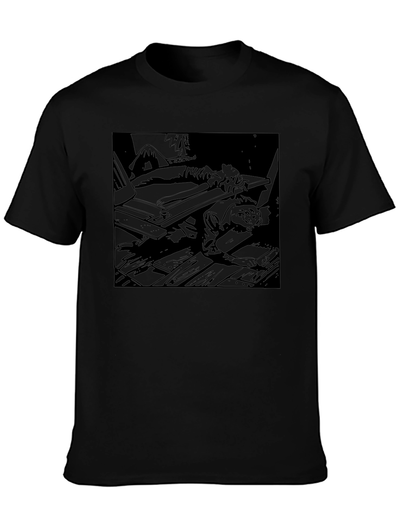 Dark Graphic Print Tee - Relaxed Fit