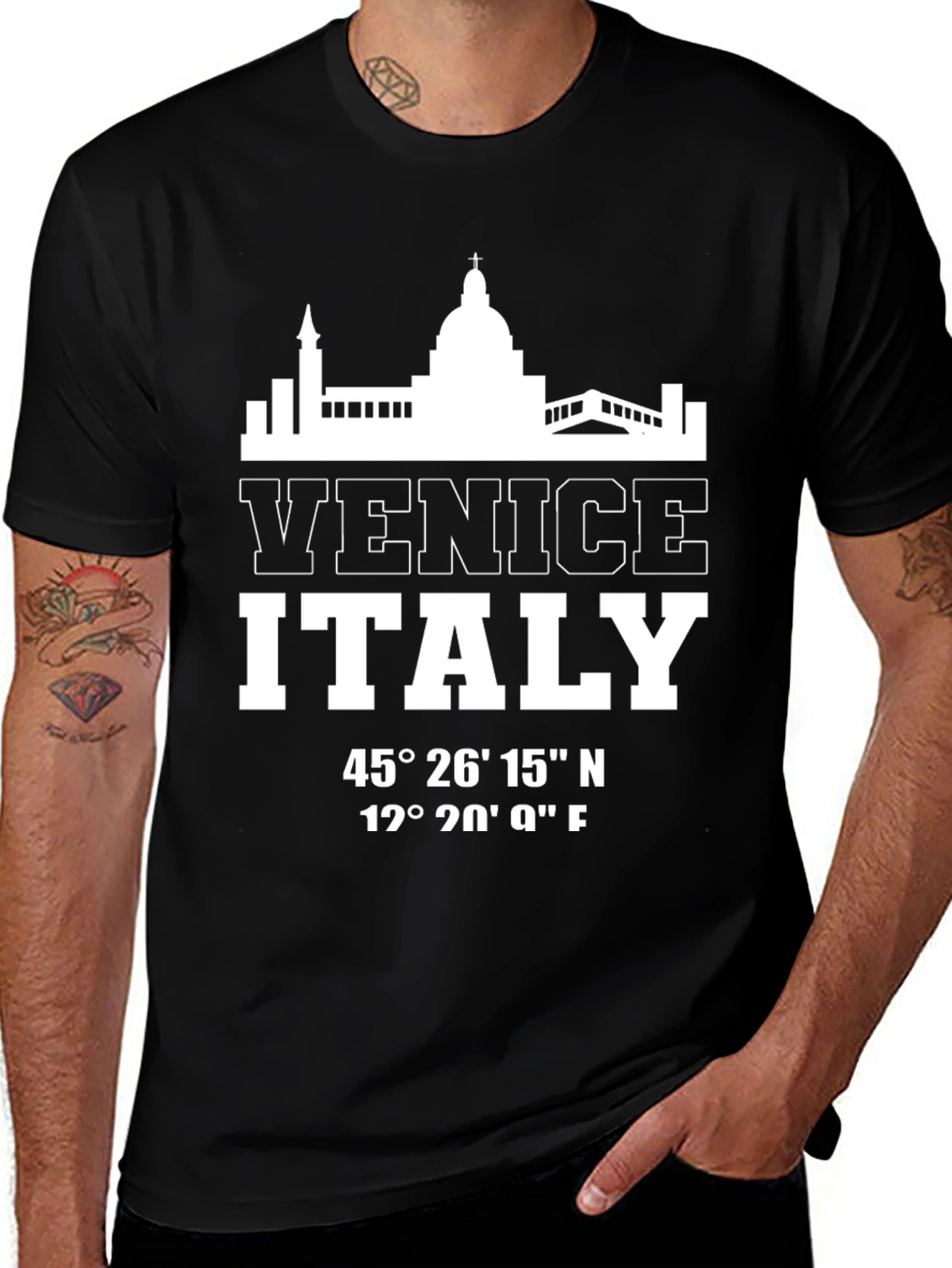 Venice Italy Black Graphic Tee
