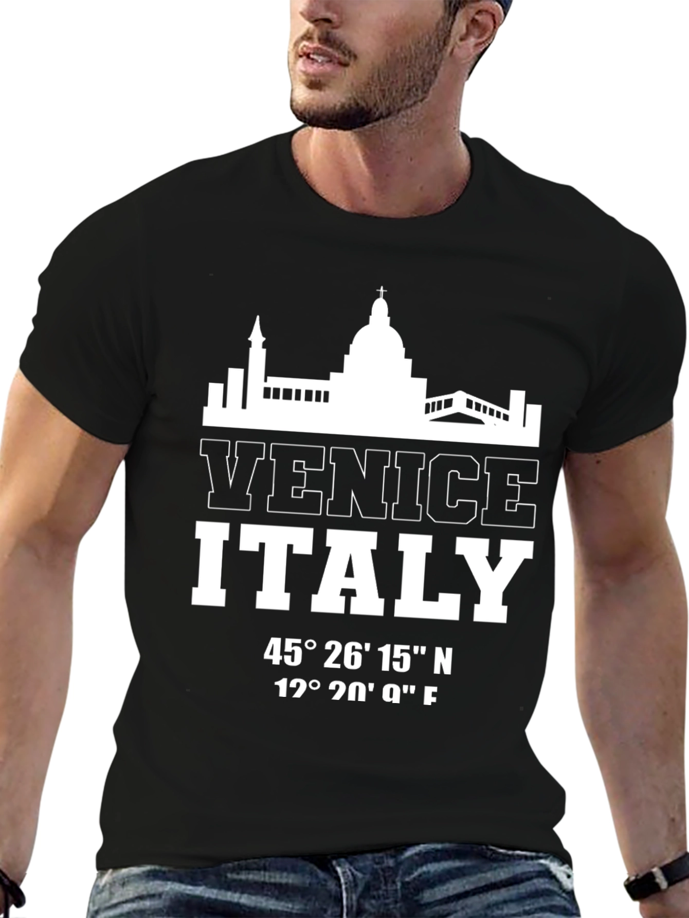 Venice Italy Black Graphic Tee