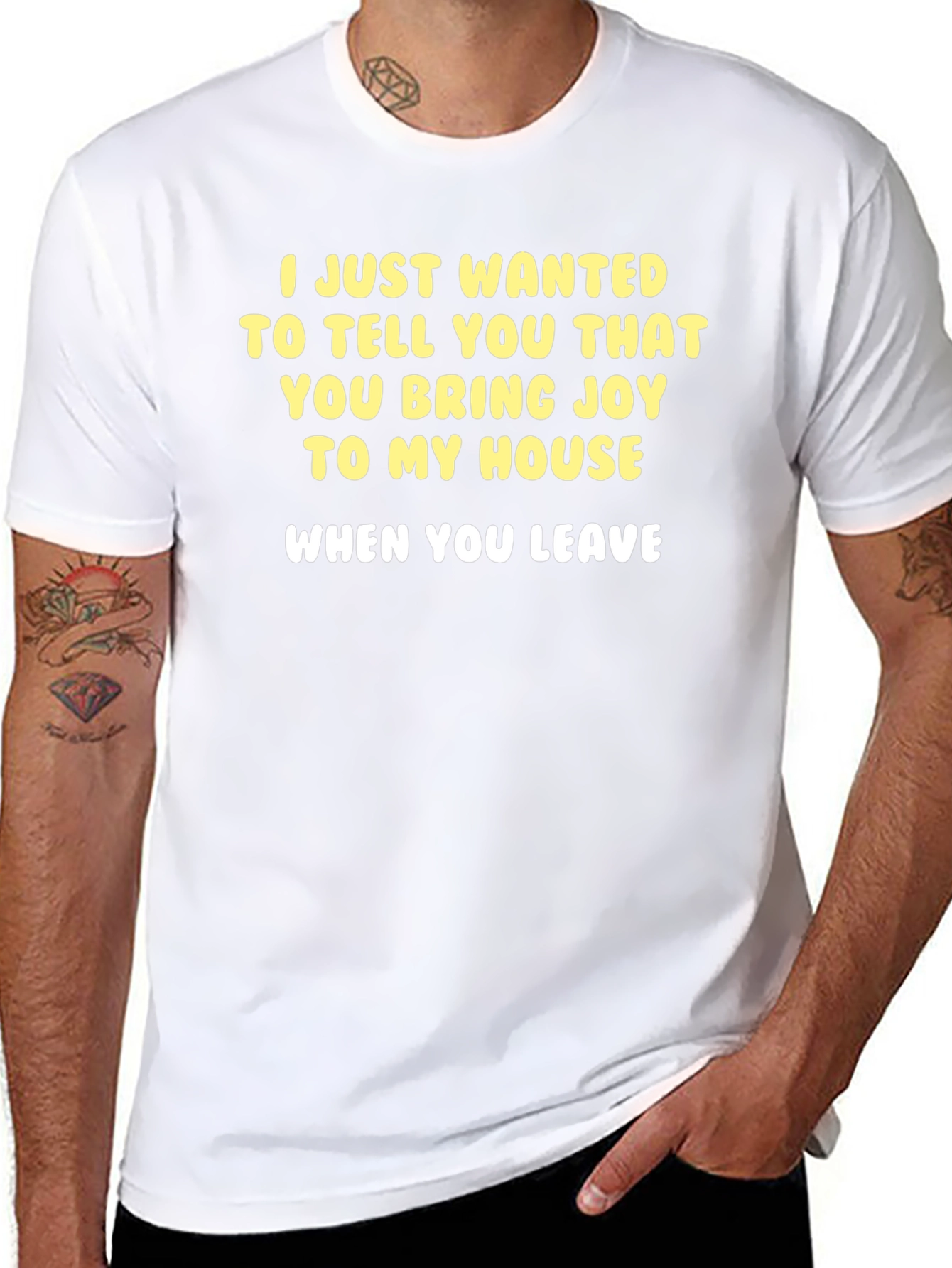 Funny Sarcastic T-Shirt - Joy When You Leave
