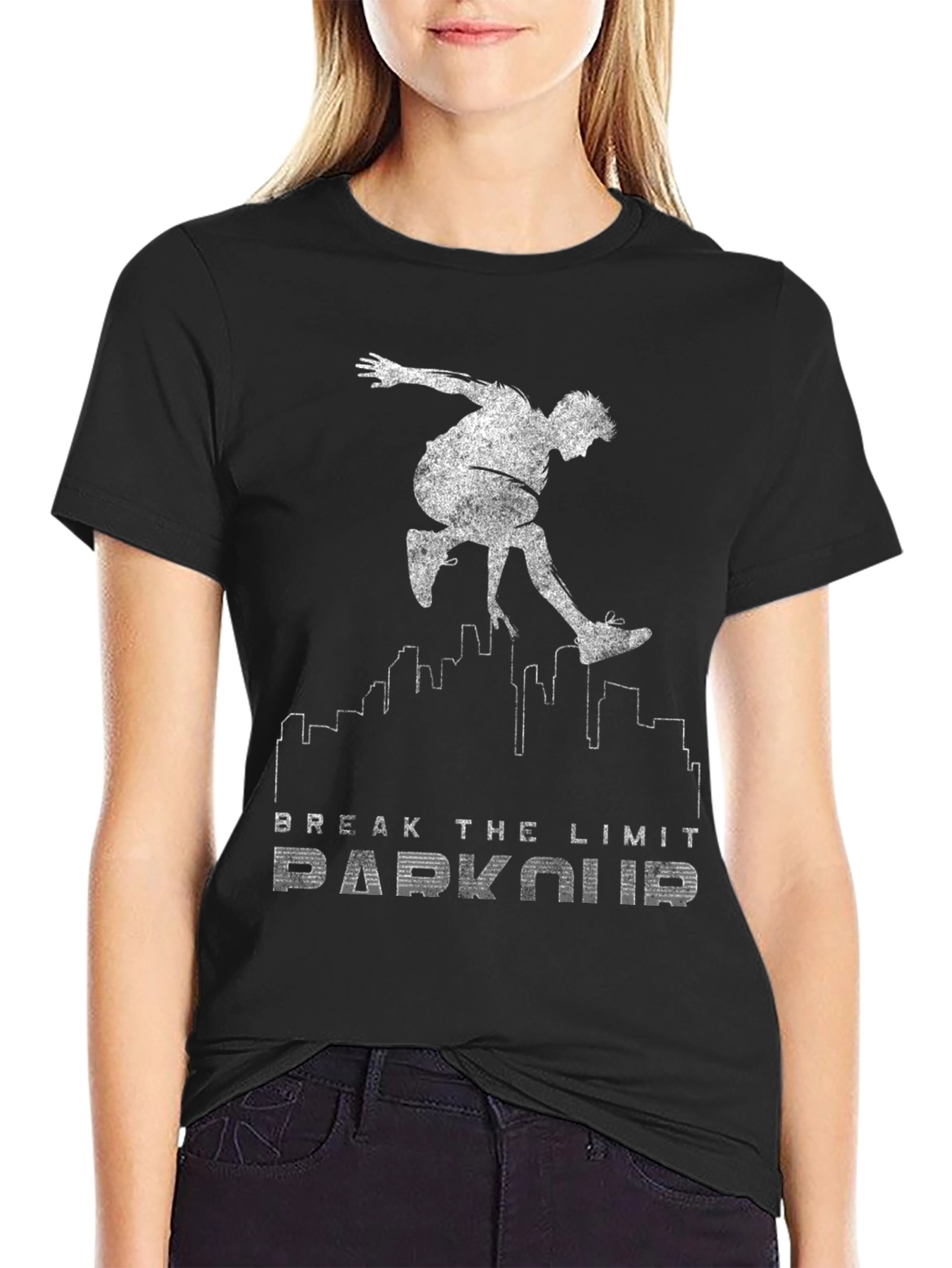 Parkour Break the Limit Graphic Black Tee