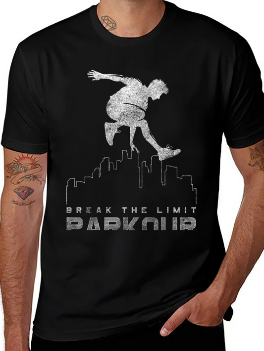 Parkour Break the Limit Graphic Black Tee