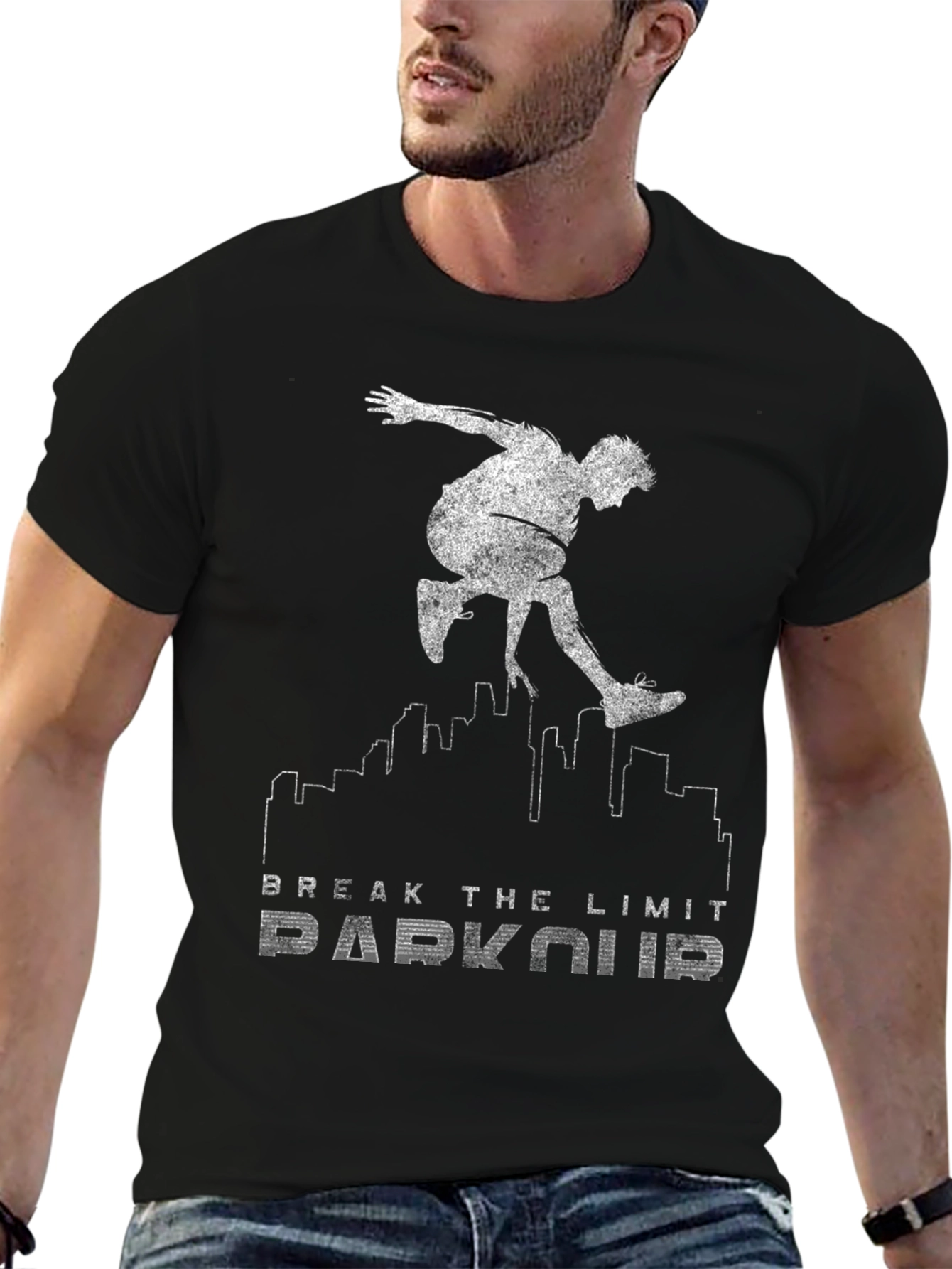 Parkour Break the Limit Graphic Black Tee