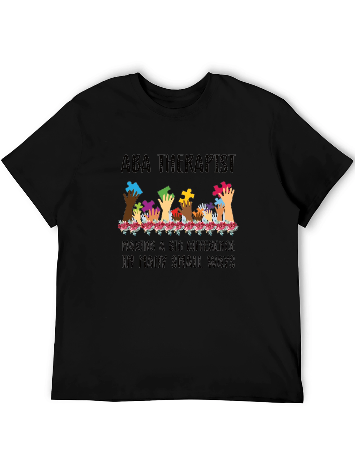 ABA Therapist Puzzle Piece Hands T-Shirt