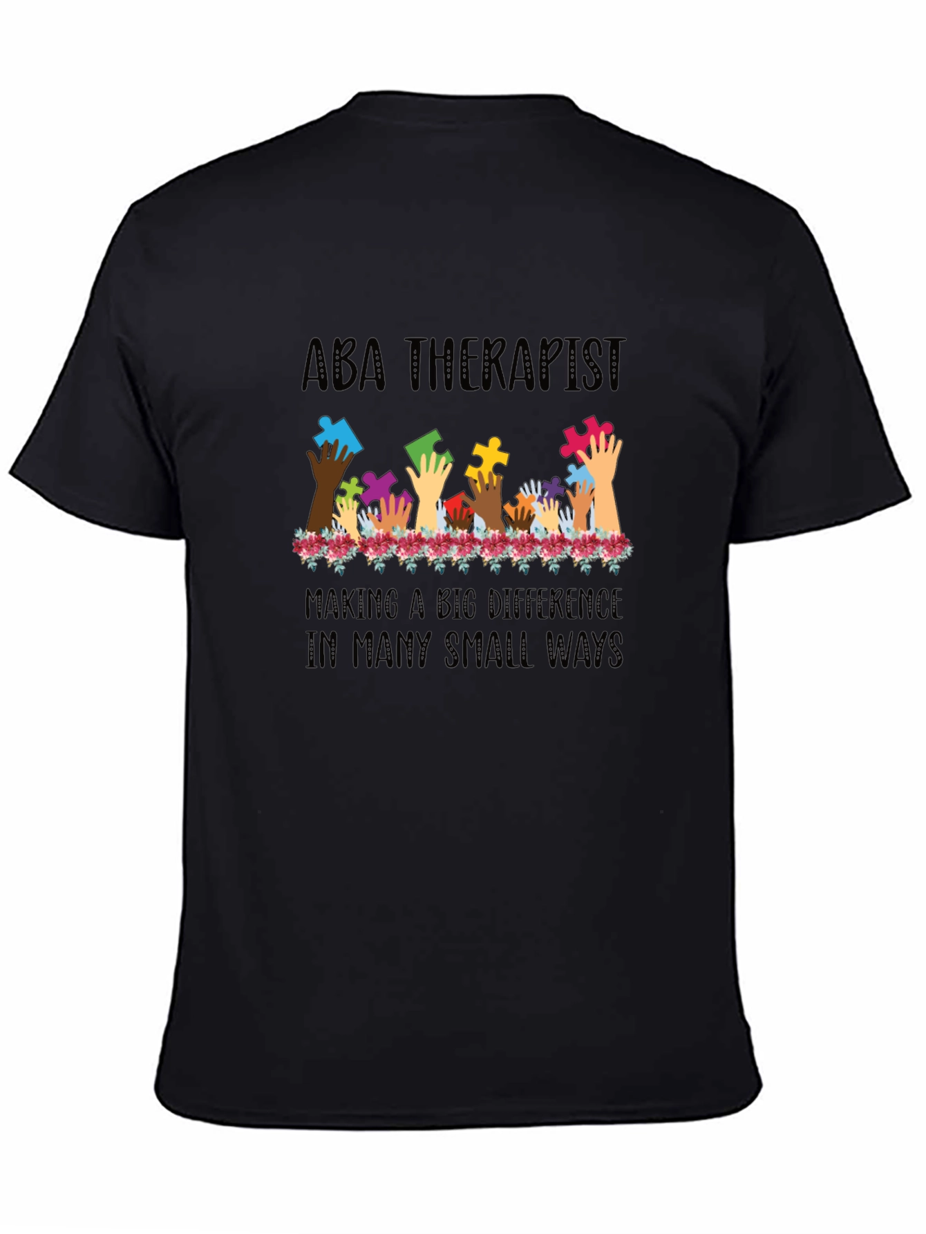 ABA Therapist Puzzle Piece Hands T-Shirt