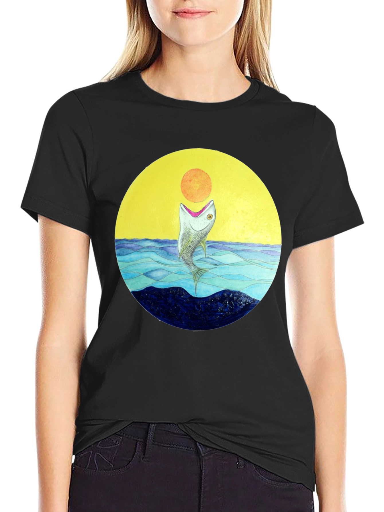 Sunfish Graphic T-Shirt - Black Cotton Tee