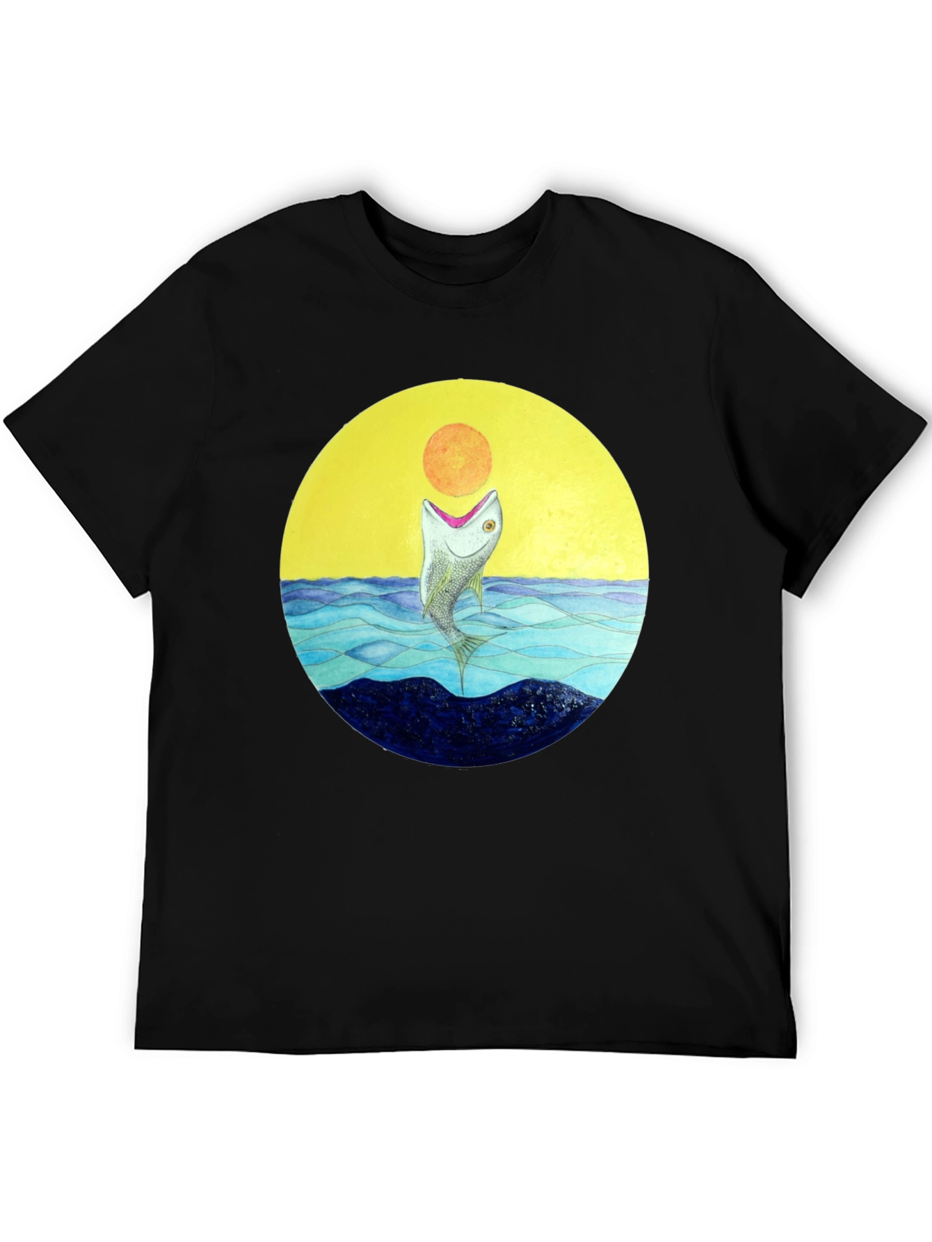 Sunfish Graphic T-Shirt - Black Cotton Tee