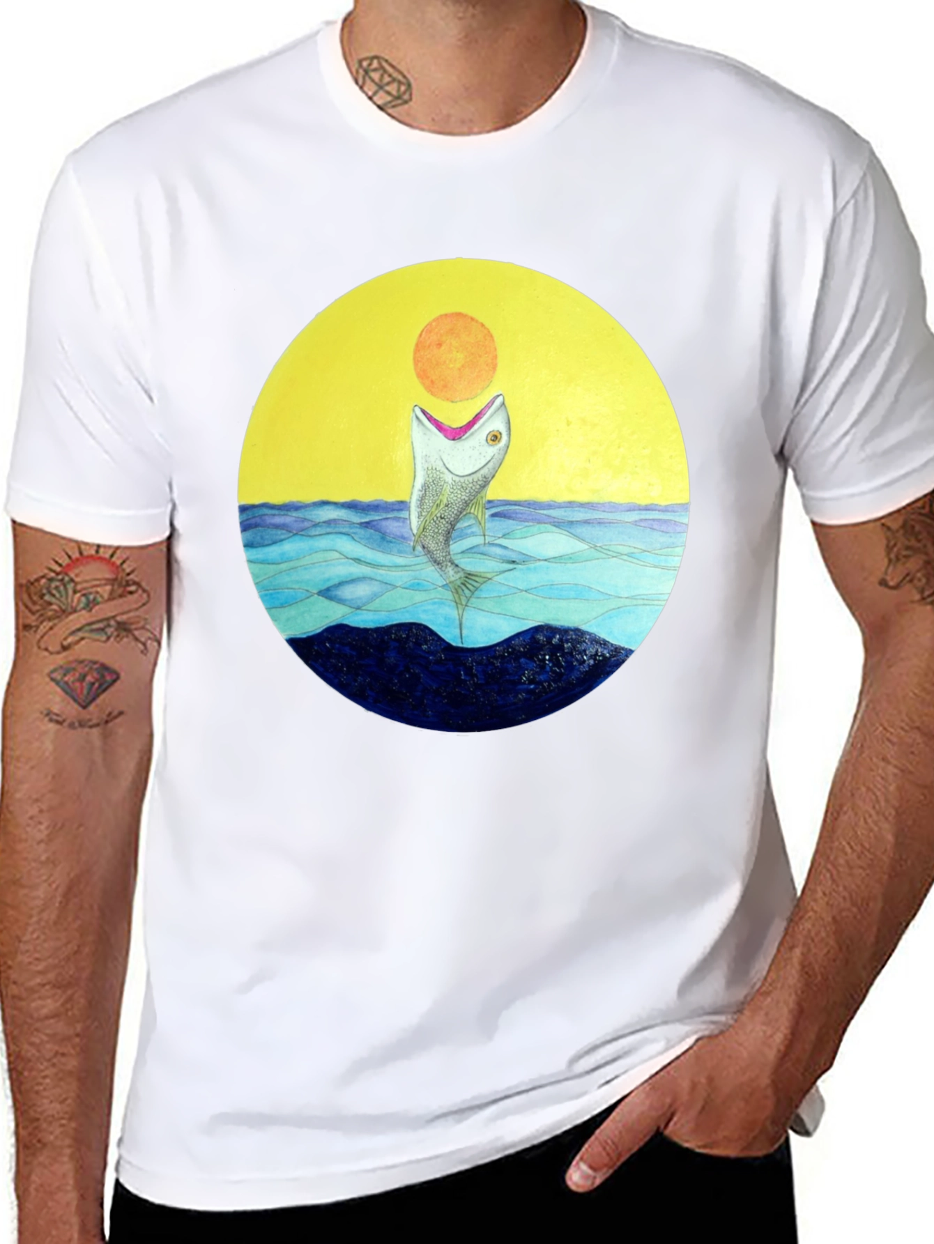 Sunfish Graphic T-Shirt - Black Cotton Tee