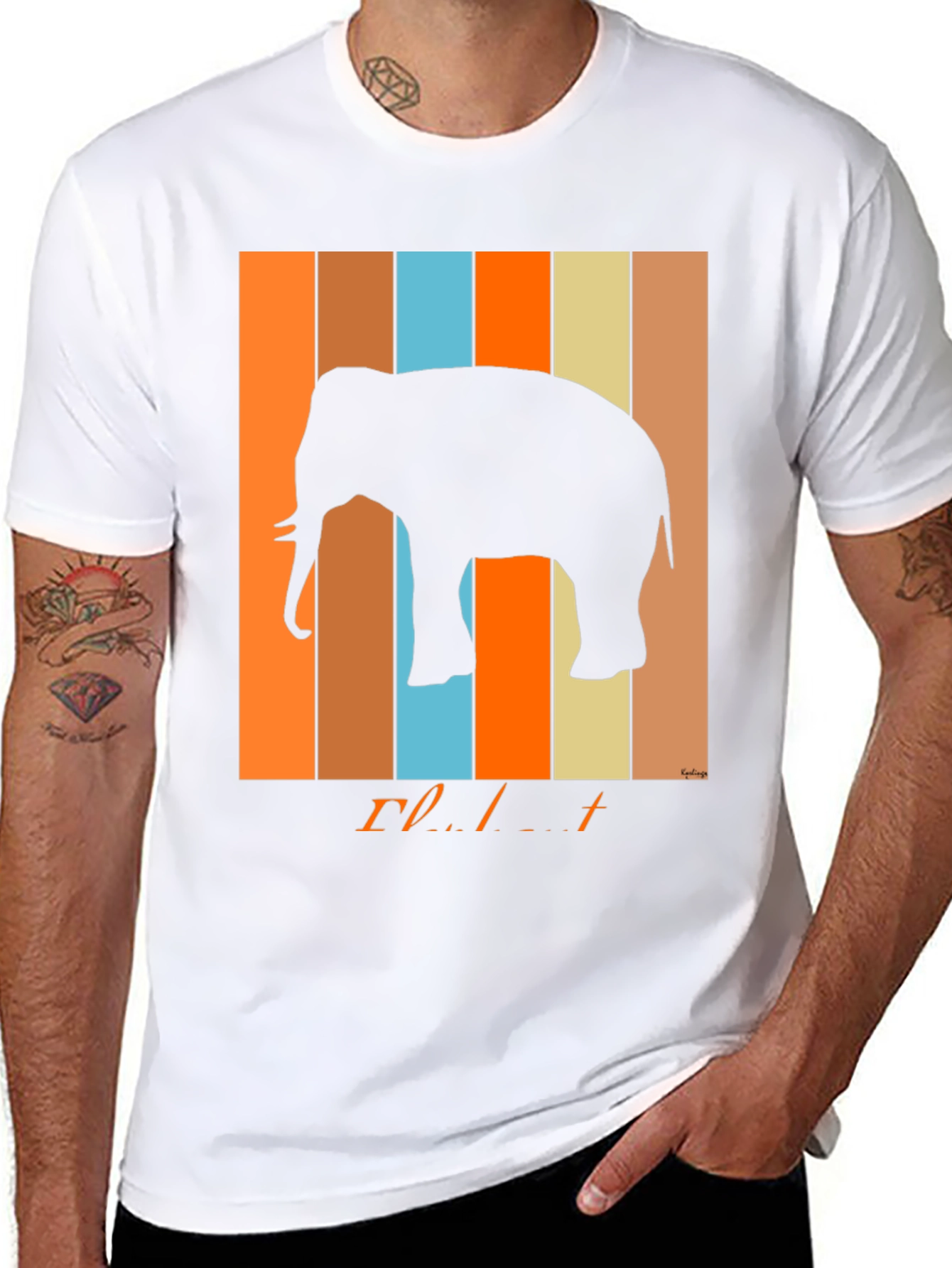 Retro Elephant Graphic T-Shirt