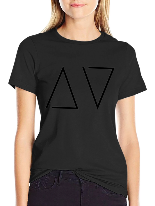 Modern Triangle Graphic Black T-Shirt