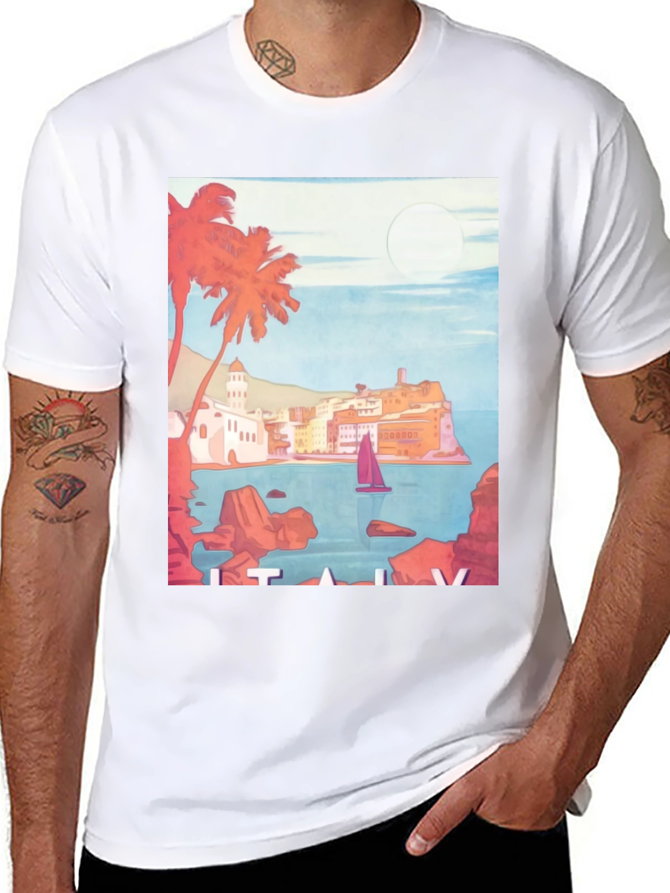 Italy Coastline Graphic Tee