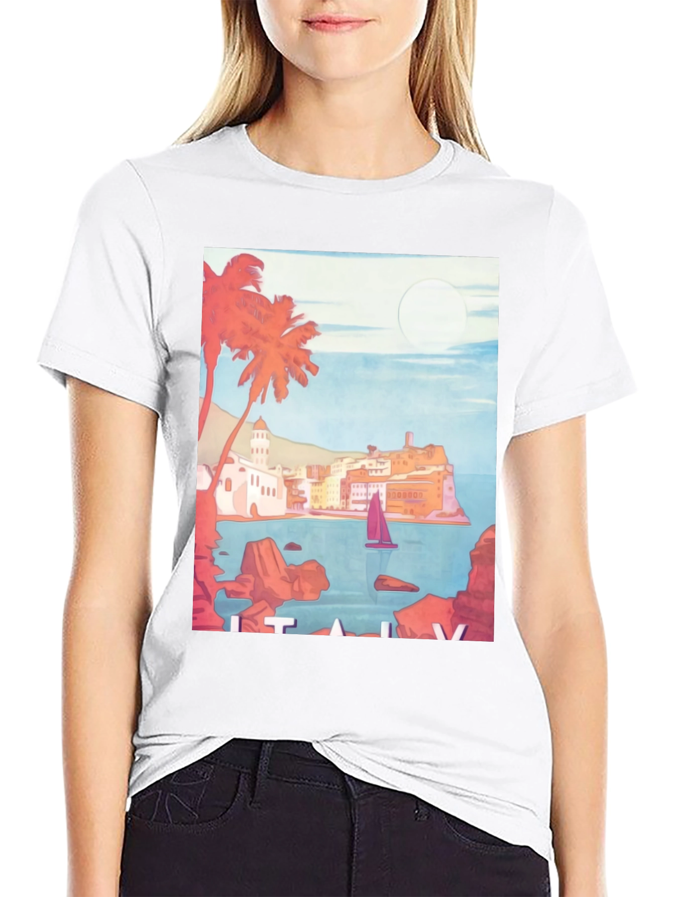 Italy Coastline Graphic Tee