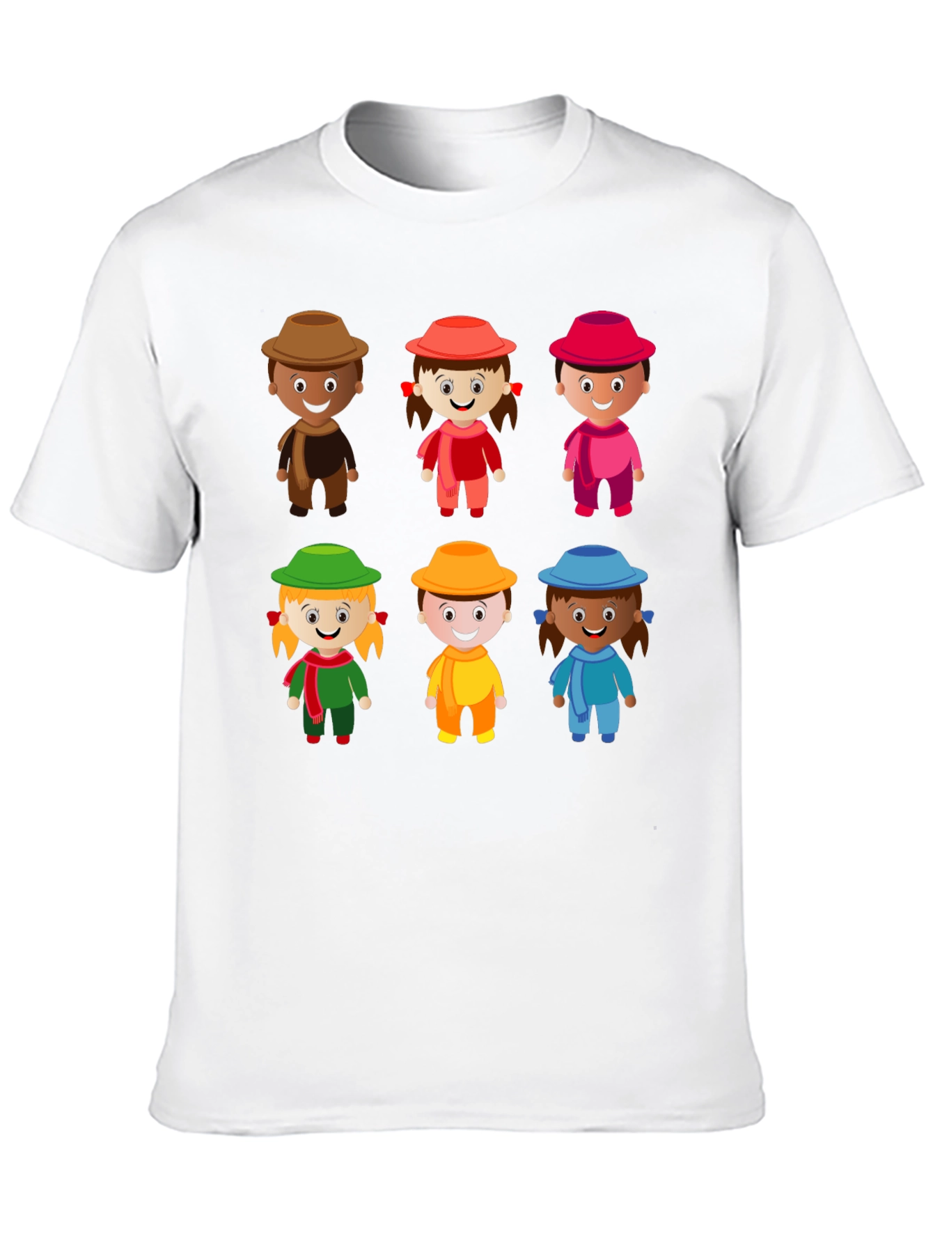 Fun Cartoon Character Print Black T-Shirt