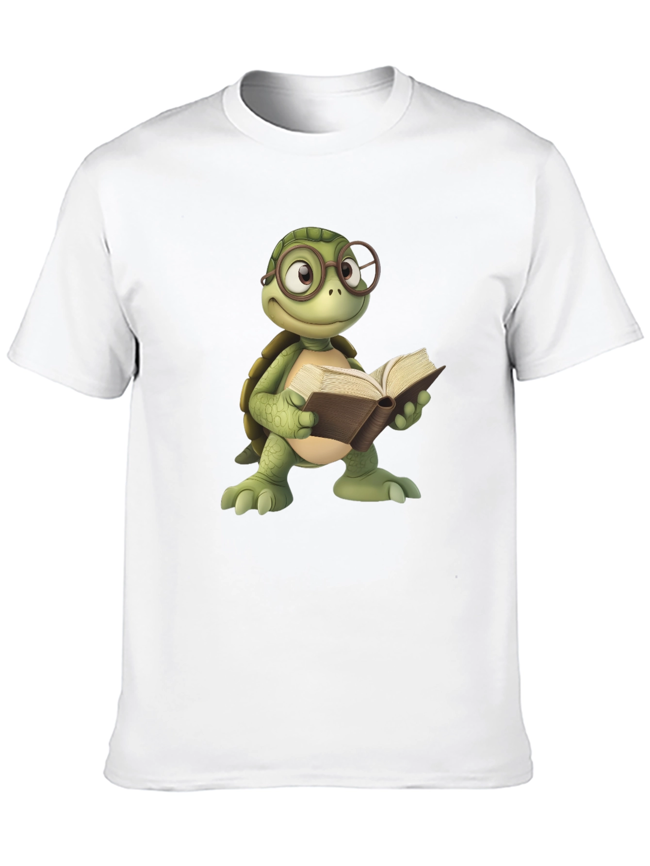 Bookish Turtle Graphic Tee - Black Cotton T-Shirt