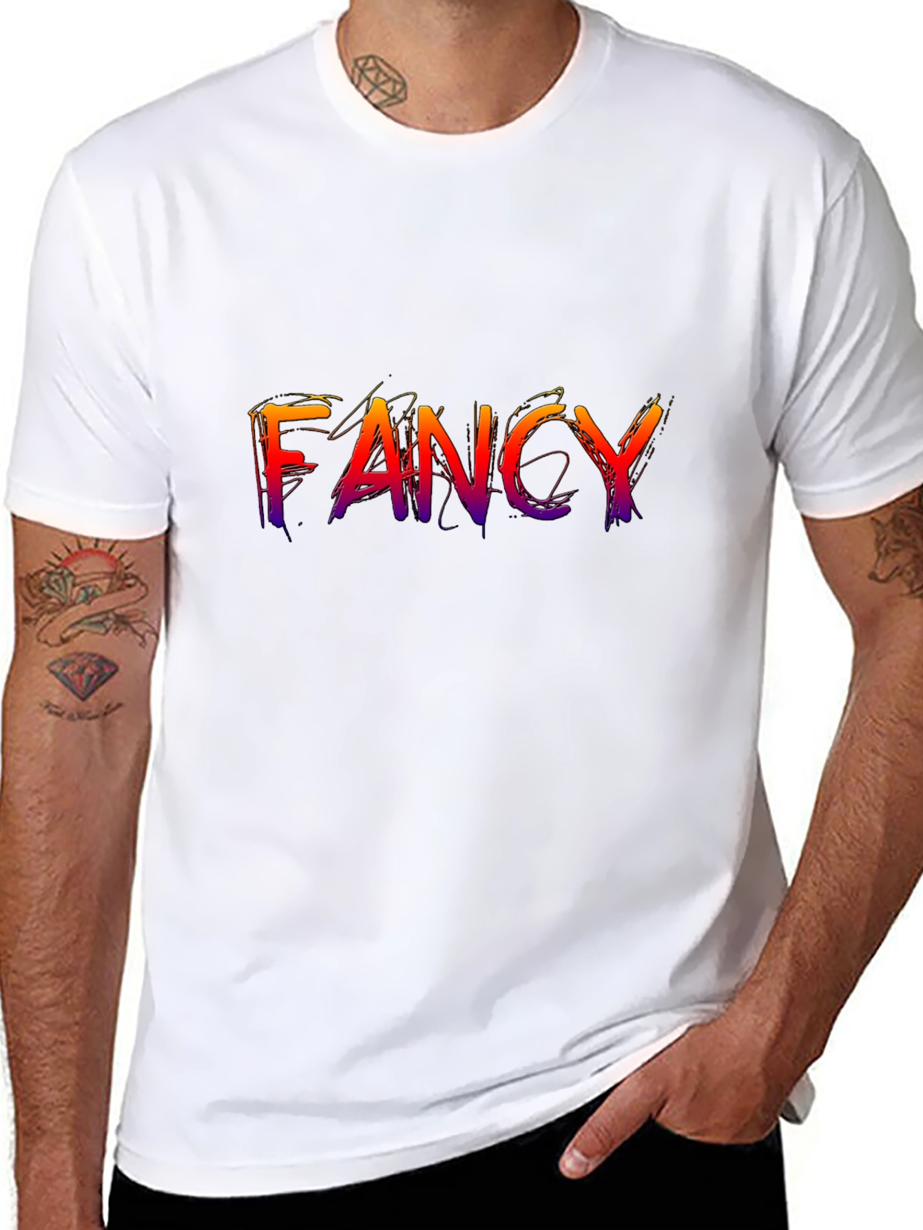 Fancy Graphic Tee - Stylish Mens Black T-Shirt