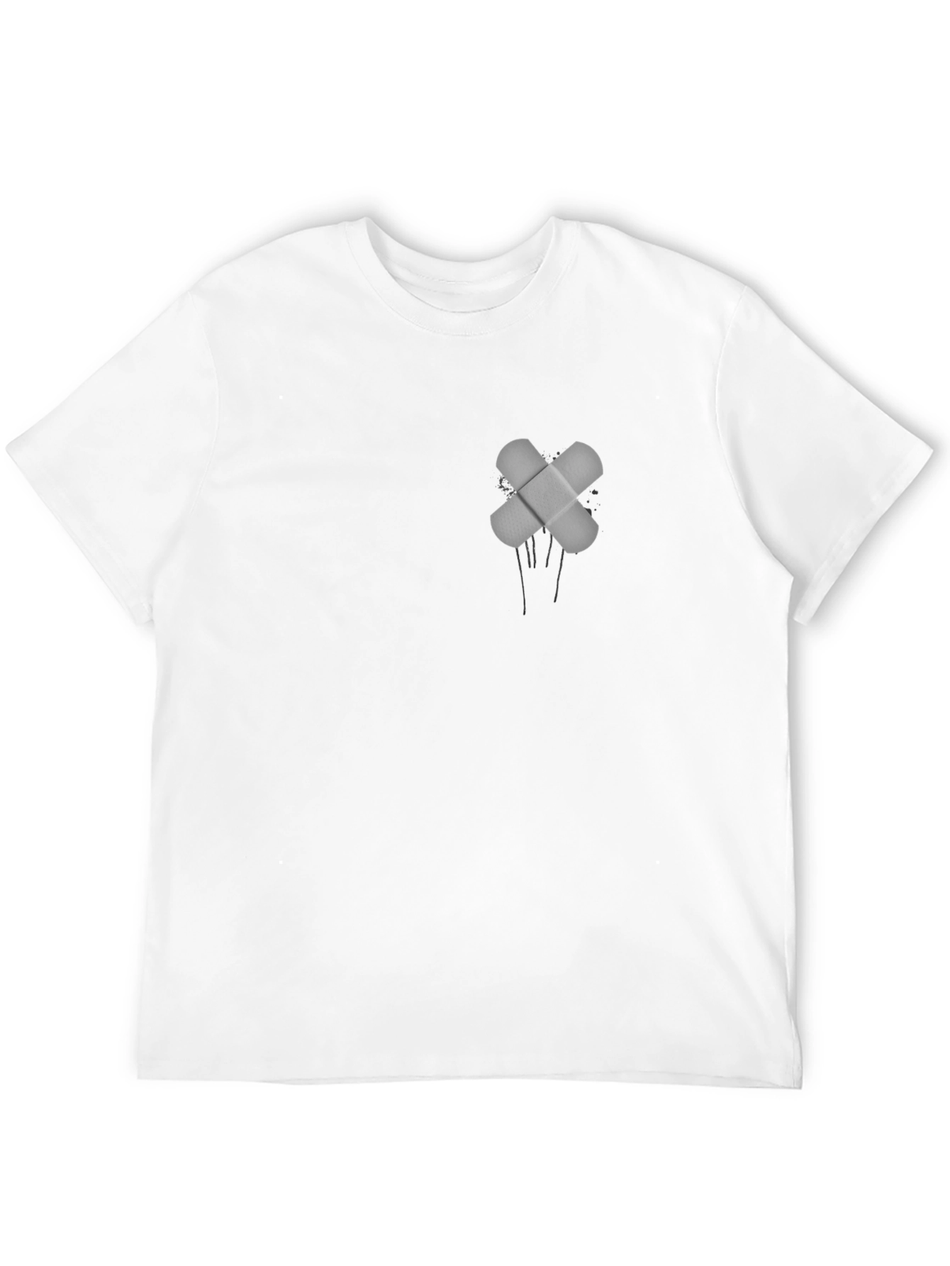 Black T-Shirt with Band-Aid Graphic