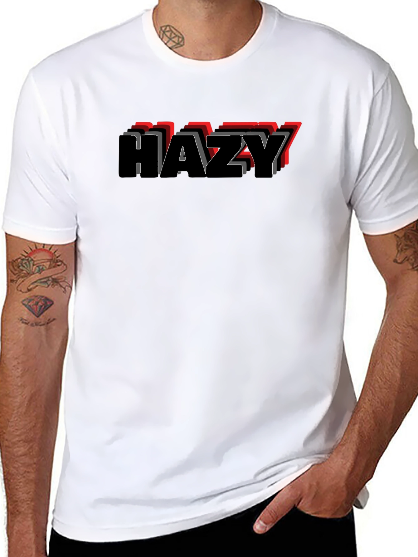 HAZY Mens Graphic T-Shirt - Casual Style