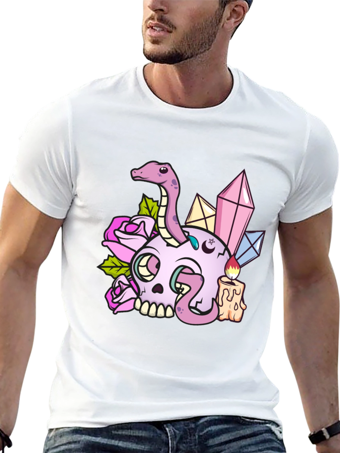 Skull & Snake Graphic Tee - Dark Aesthetic T-Shirt