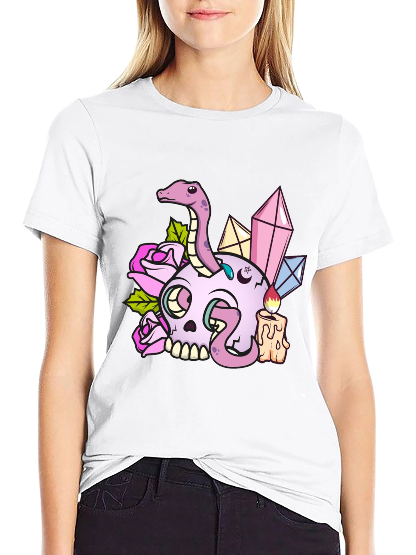 Skull & Snake Graphic Tee - Dark Aesthetic T-Shirt