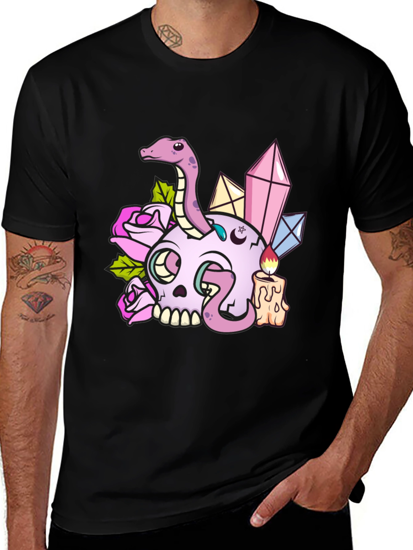 Skull & Snake Graphic Tee - Dark Aesthetic T-Shirt