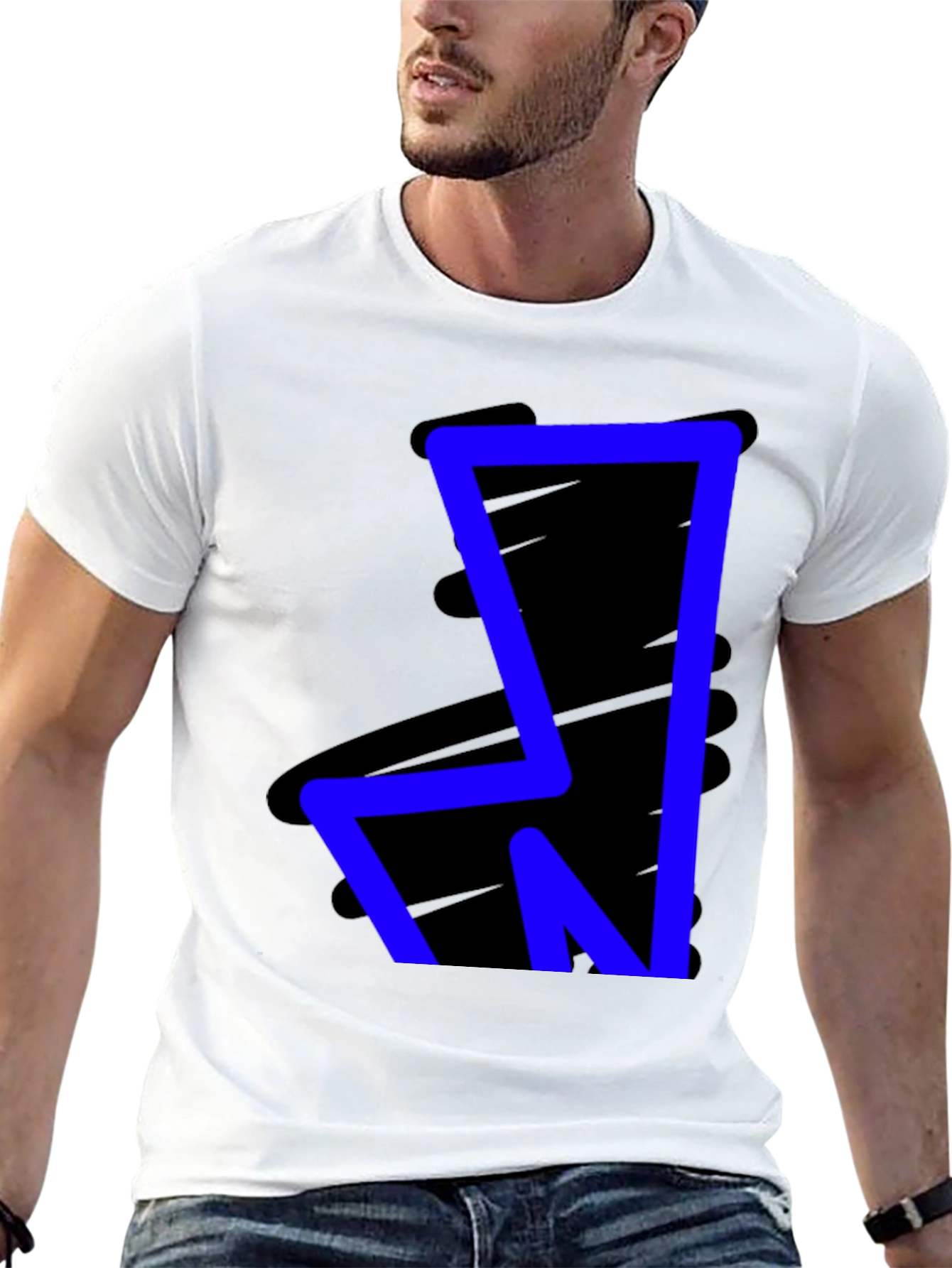 Bold Blue Graphic Tee - Modern Style