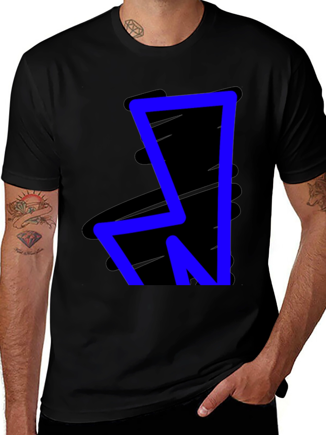 Bold Blue Graphic Tee - Modern Style