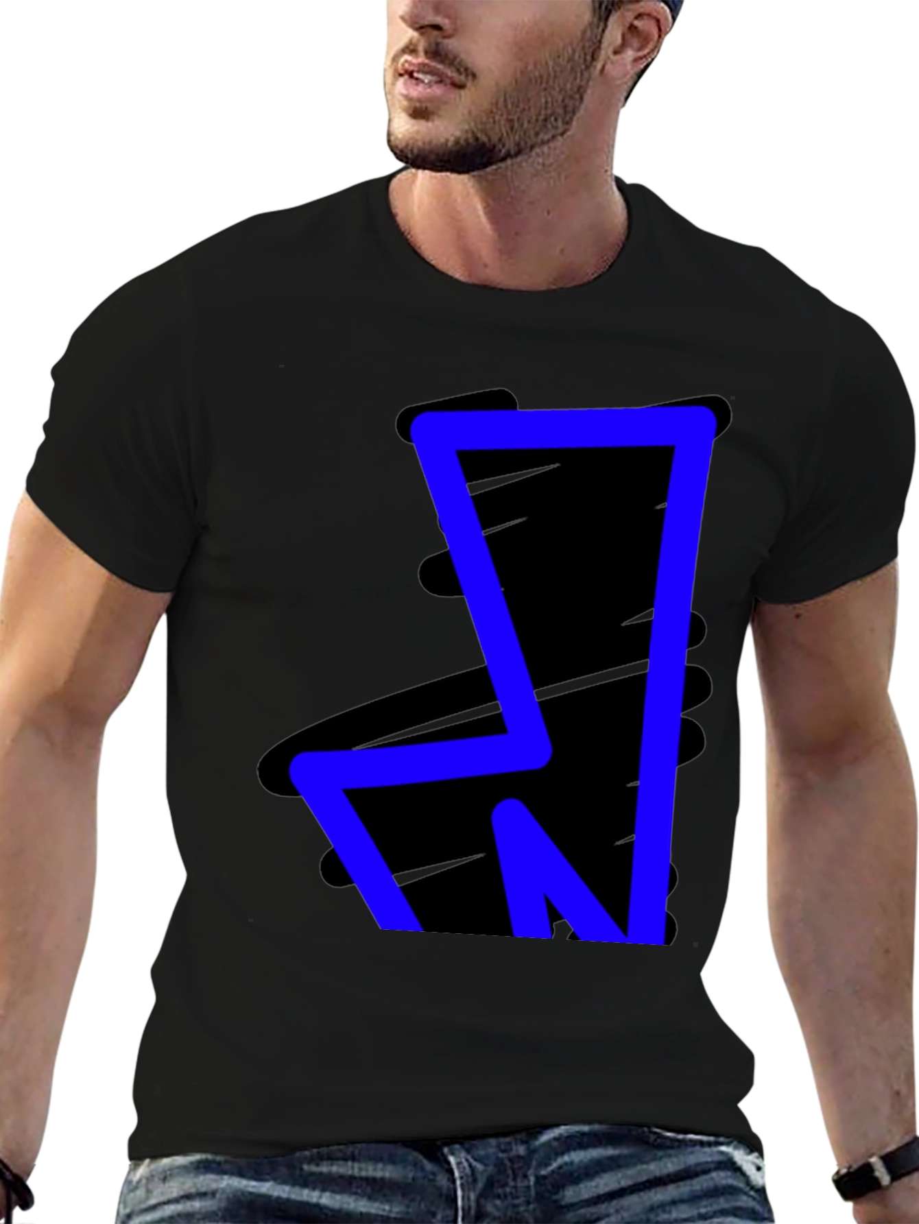 Bold Blue Graphic Tee - Modern Style