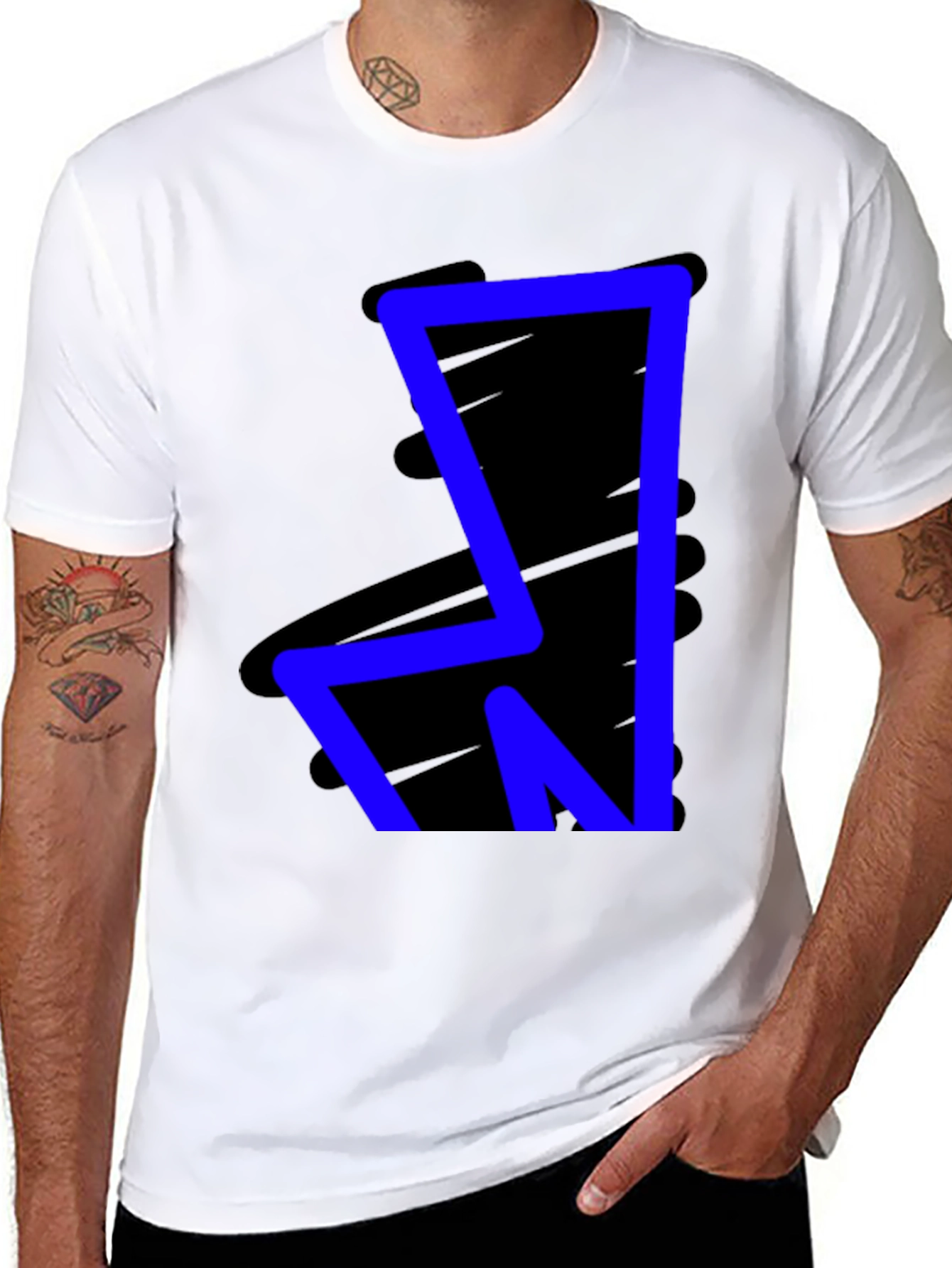 Bold Blue Graphic Tee - Modern Style