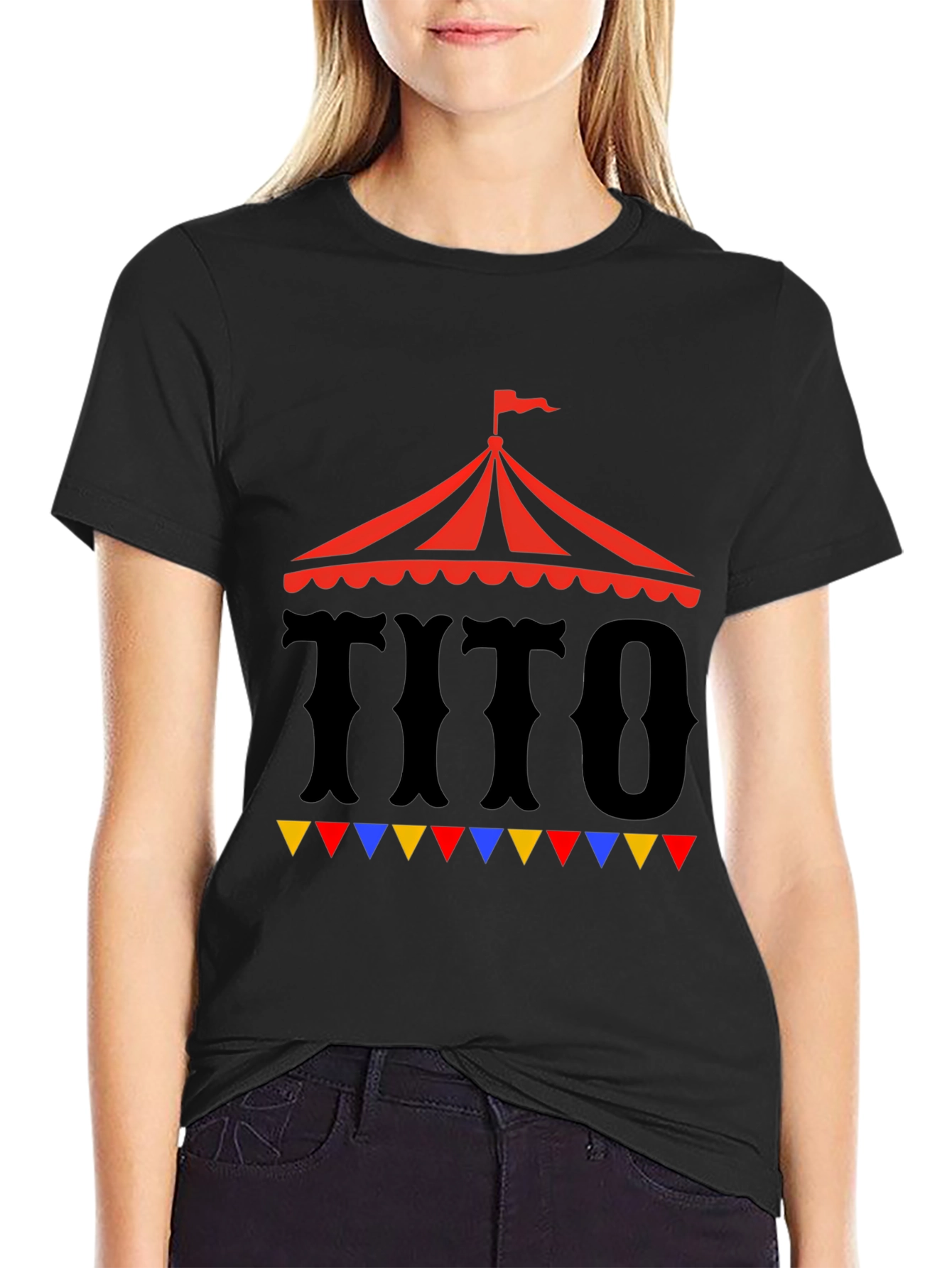 TITO Circus Tent Graphic Tee - Black Cotton T-Shirt