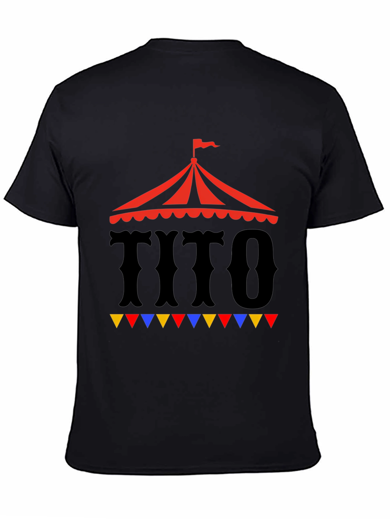 TITO Circus Tent Graphic Tee - Black Cotton T-Shirt