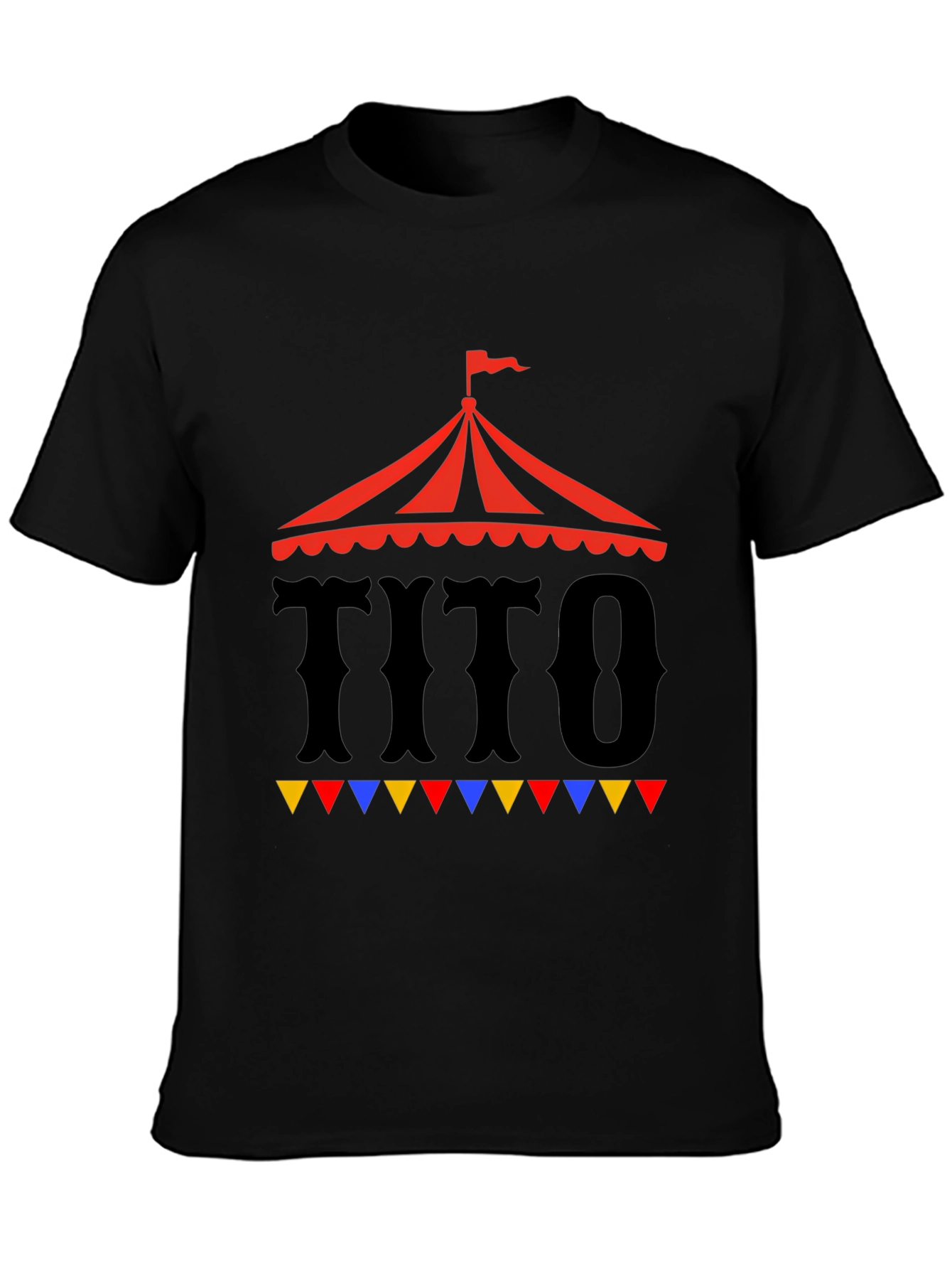 TITO Circus Tent Graphic Tee - Black Cotton T-Shirt