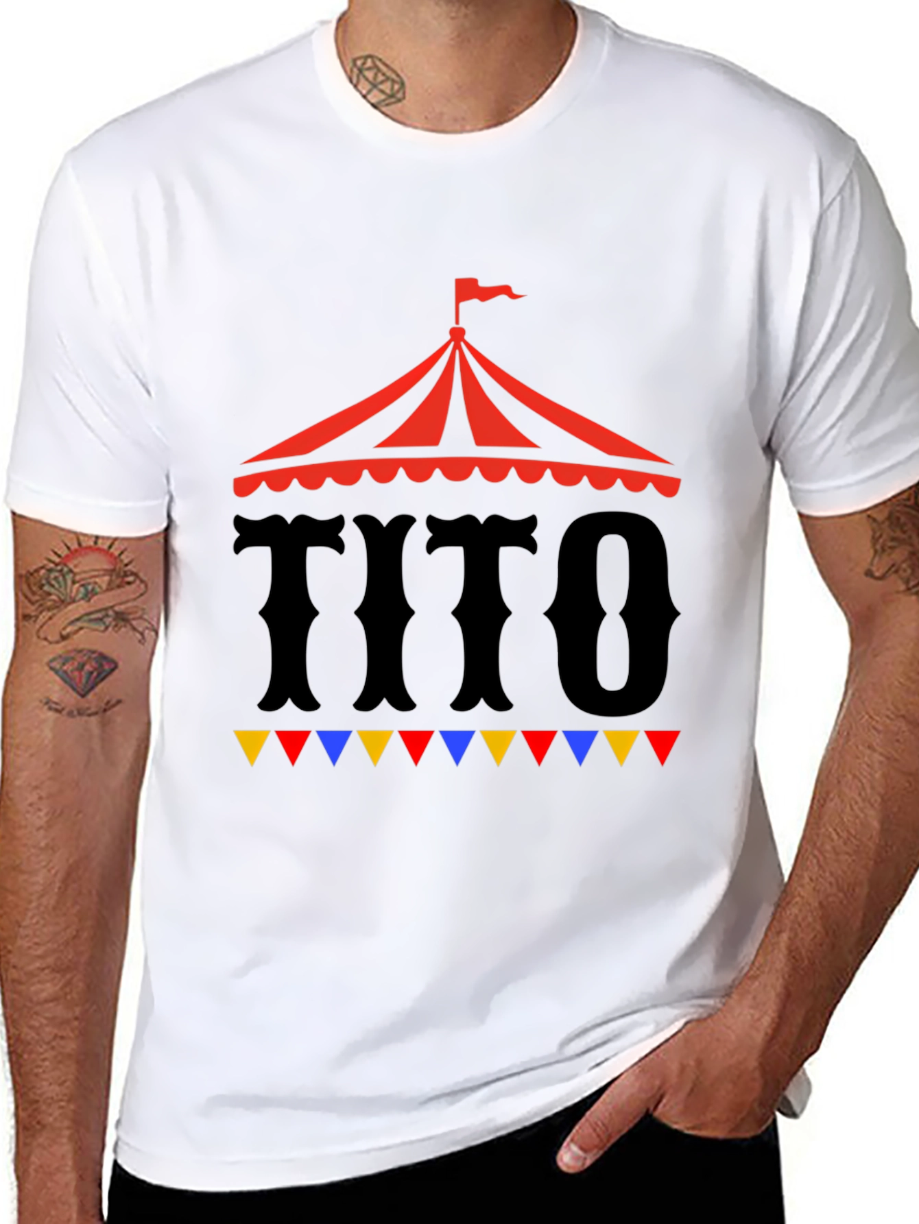 TITO Circus Tent Graphic Tee - Black Cotton T-Shirt