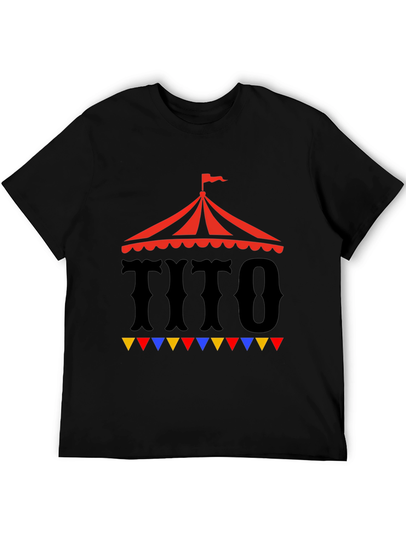 TITO Circus Tent Graphic Tee - Black Cotton T-Shirt