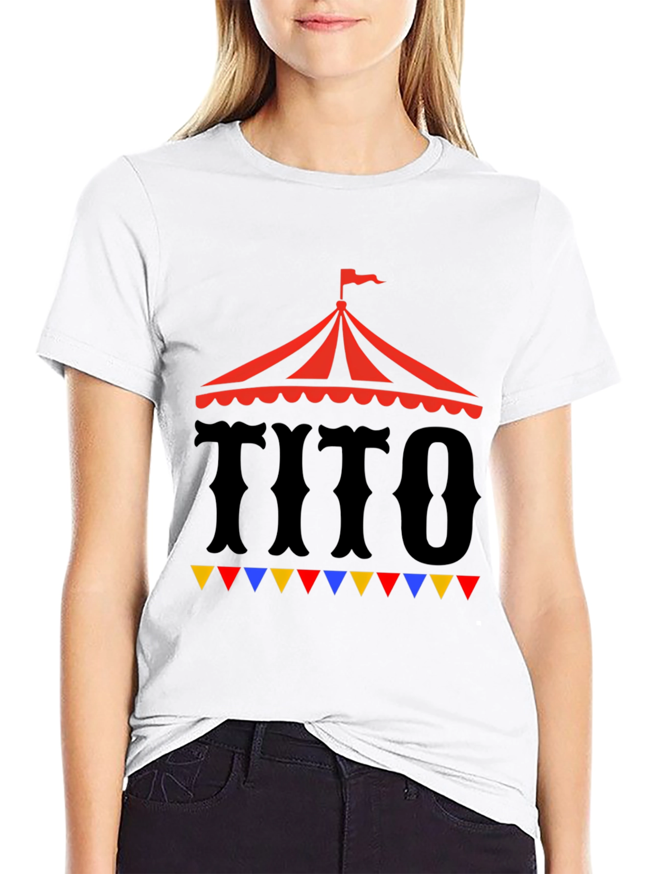 TITO Circus Tent Graphic Tee - Black Cotton T-Shirt