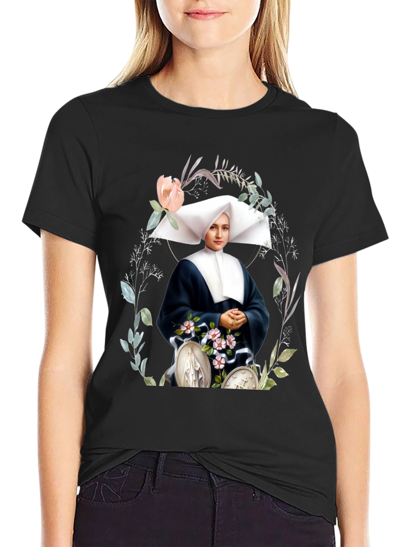 Nun Portrait Graphic Tee
