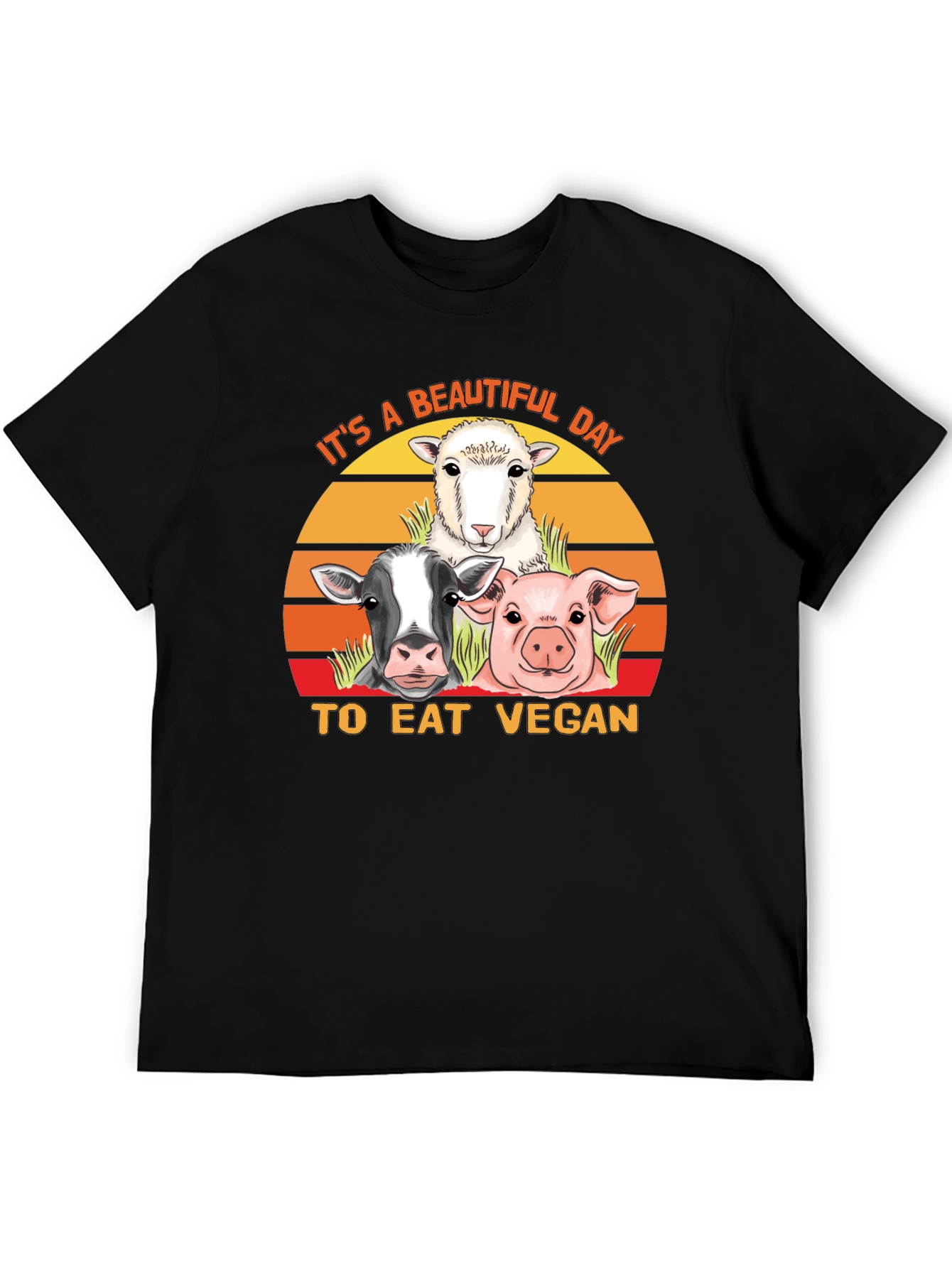 Eat Vegan T-Shirt - Farm Animal Graphic Tee