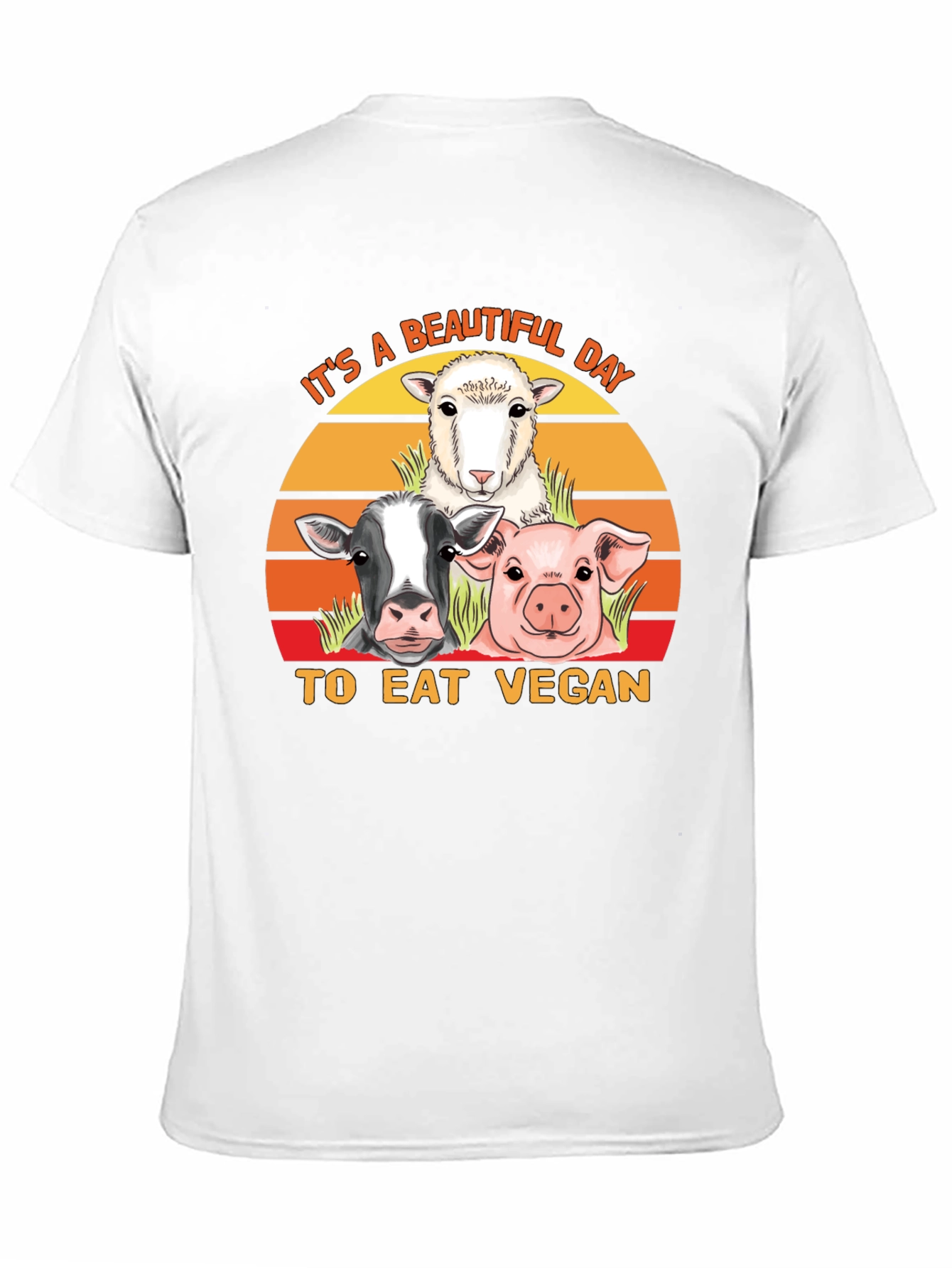 Eat Vegan T-Shirt - Farm Animal Graphic Tee
