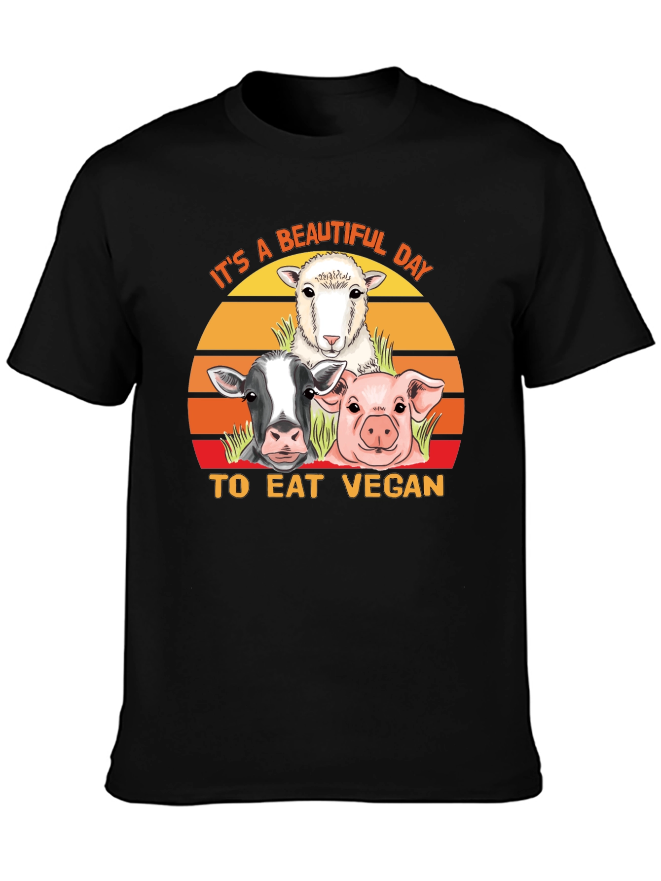 Eat Vegan T-Shirt - Farm Animal Graphic Tee