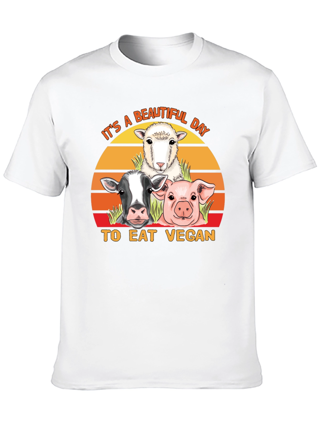 Eat Vegan T-Shirt - Farm Animal Graphic Tee
