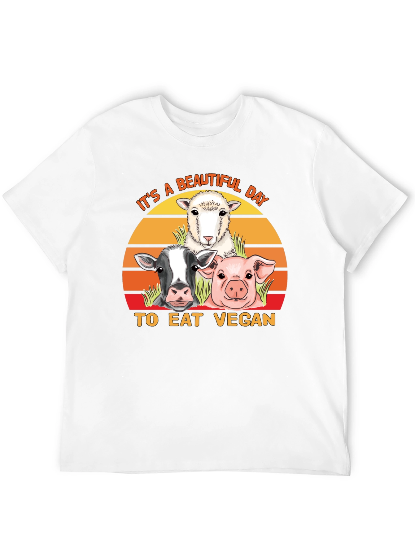 Eat Vegan T-Shirt - Farm Animal Graphic Tee