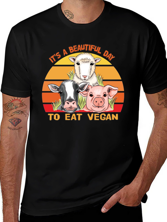 Eat Vegan T-Shirt - Farm Animal Graphic Tee
